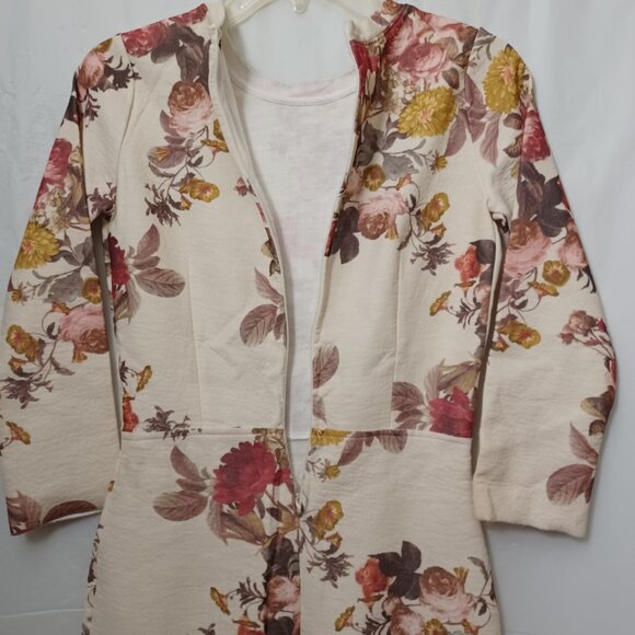 ZARA LONG SLEEVE COTTON BLEND FLORAL DRESS - Picture 6 of 15